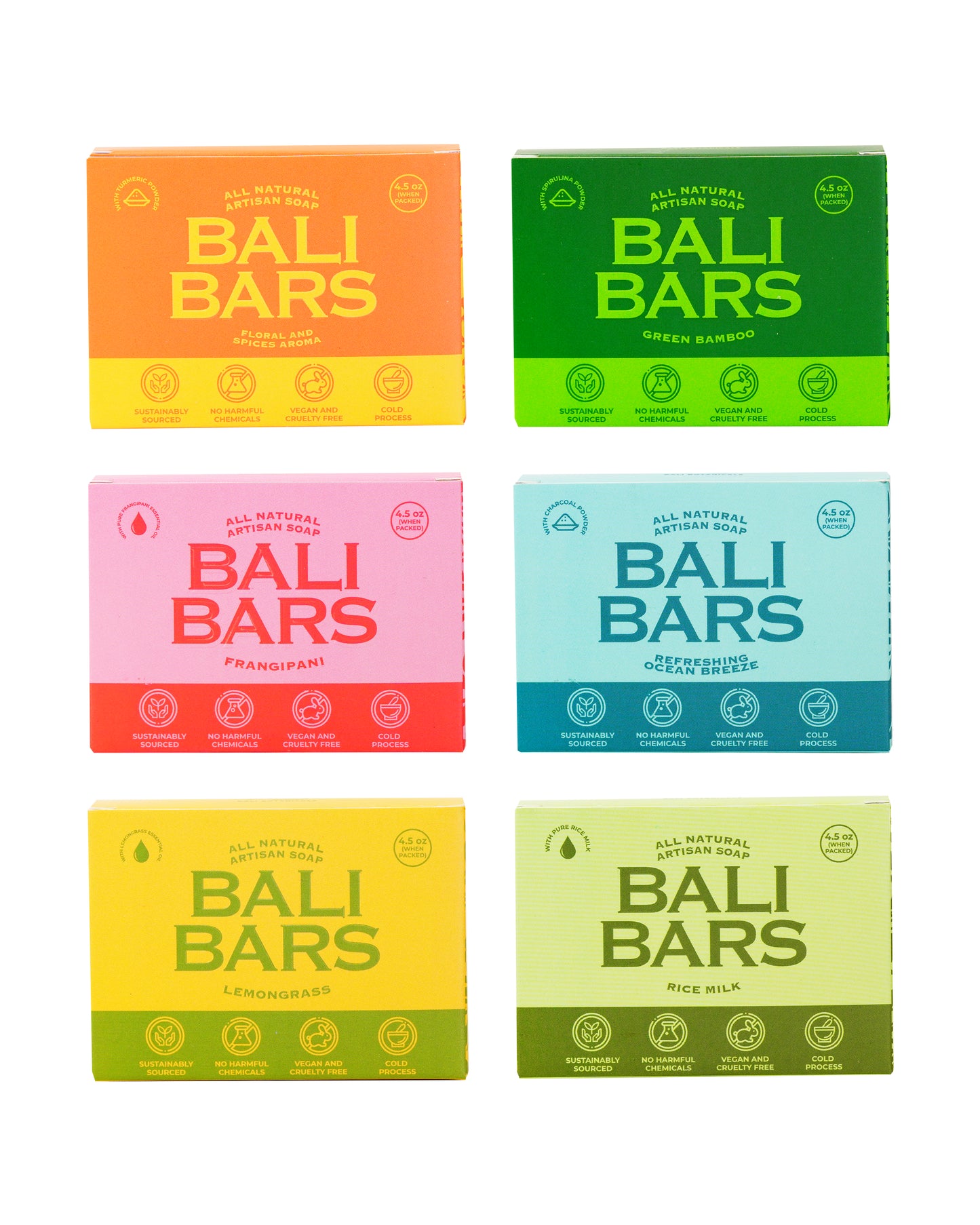 BALI BARS 6 Pack - A Beautiful Spa Gift Set